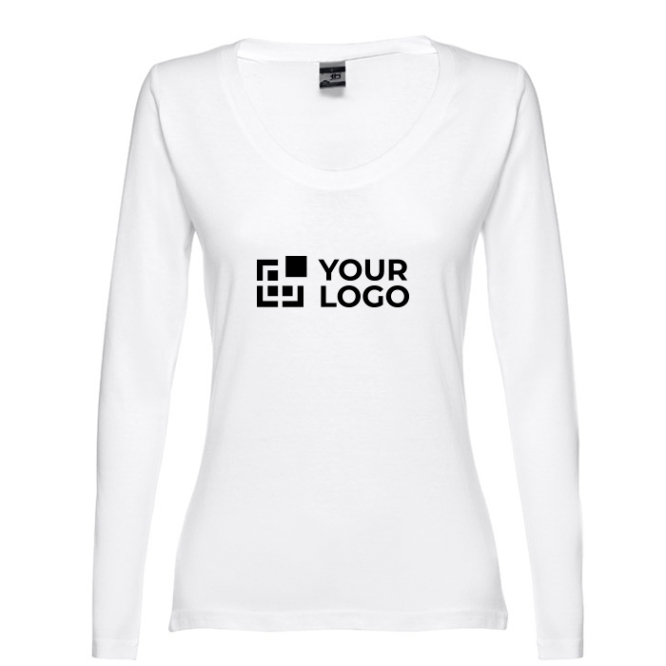 Reclame shirts met lange mouwen voor vrouwen weergave met jouw bedrukking