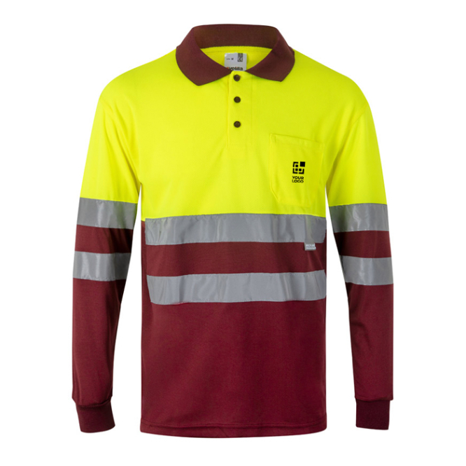 Werkpolo met lange mouwen, van polyester 160 g/m² Velilla 