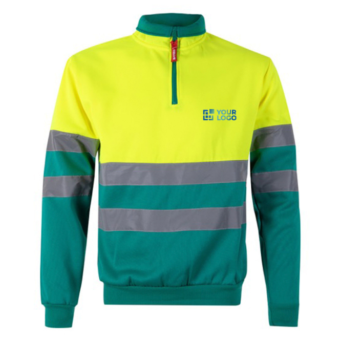 Tweekleurige fleece werktrui van polyester 300 g/m² 