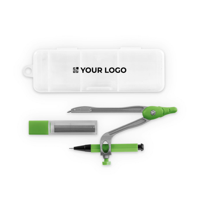 Passer in doosje voor reclame groen