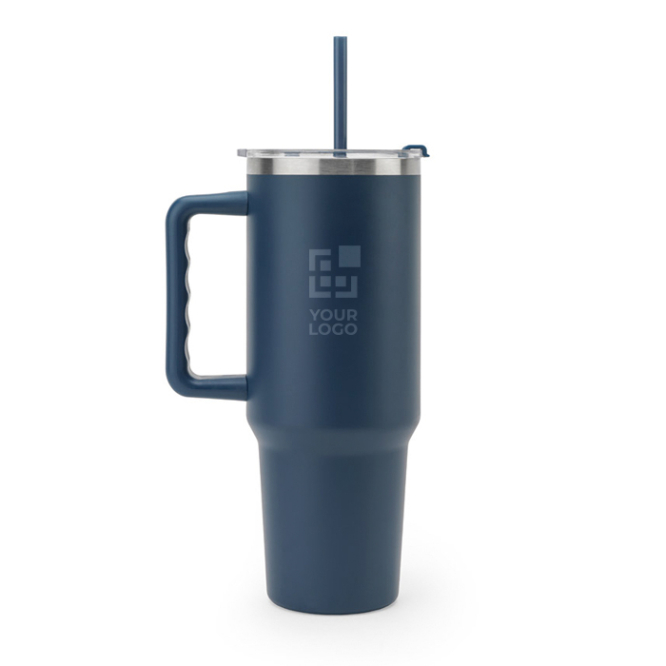 Grote reisbeker van gerecycled staal met matte afwerking 1,3 L