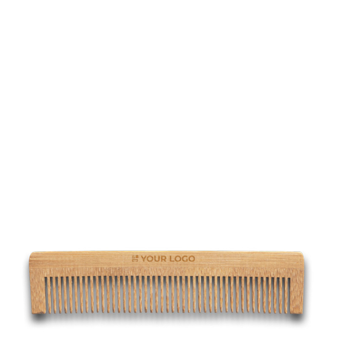 Kam van natuurlijk bamboe, geleverd in gerecycled kraftpapieren etui