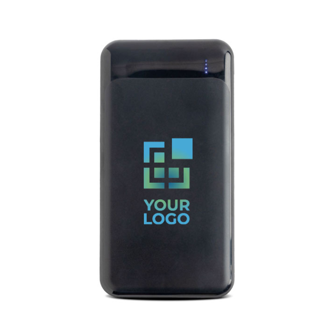 Powerbank van gerecycled ABS met meerdere poorten, 10.000 mAh met jouw bedrukking