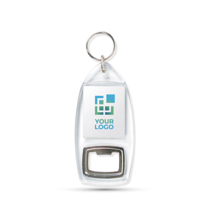 Sleutelhanger met flesopener en capsule voor gepersonaliseerd papier met jouw bedrukking