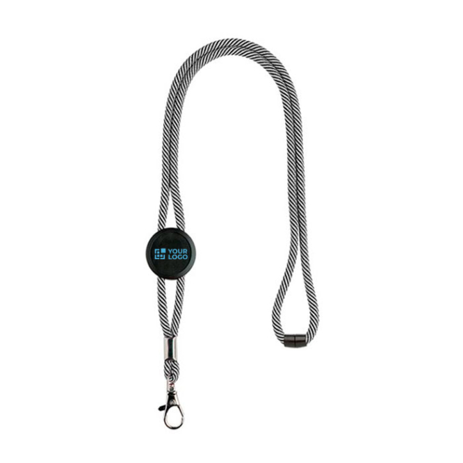 Verstelbare buisvormige lanyard met veiligheidssluiting in de nek met jouw bedrukking