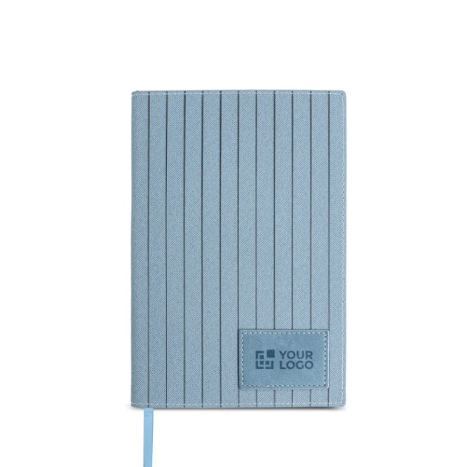 Notitieboek van PU met textuur en bedrukbaar label, A5 blanco pagina’s