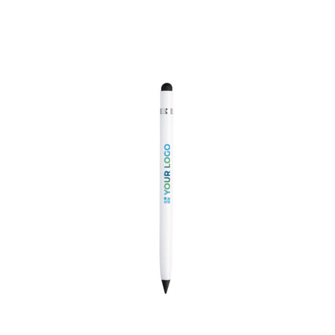 Oneindig potlood met koolstofpunt en rubberen stylus met jouw bedrukking