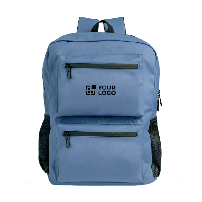 PU lederen rugzak met voor- en zijvakken van mesh 15,6