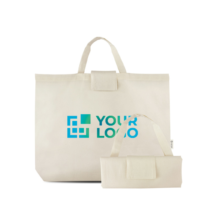 Boodschappentas van gerecycled katoen en plastic 140 g/m²