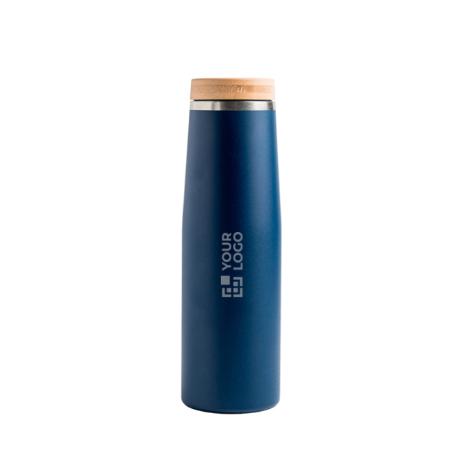 RVS thermosfles met bamboedop 550 ml
