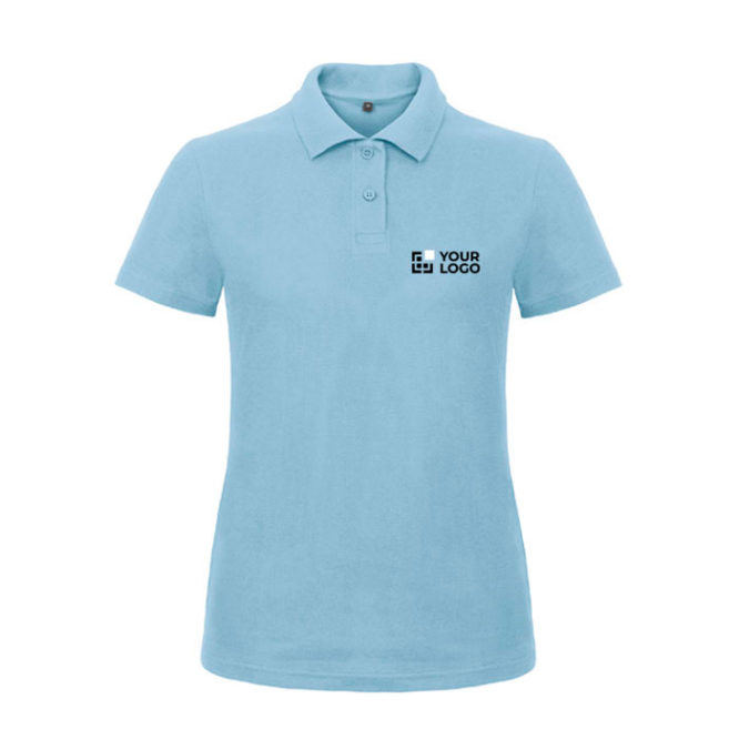Piqué katoenen polo voor dames met korte mouwen 180 g/m² B&C met jouw bedrukking