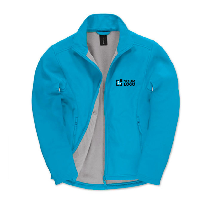 Elastisch softshell-jack van polyester voor heren 300 g/m² B&C met jouw bedrukking
