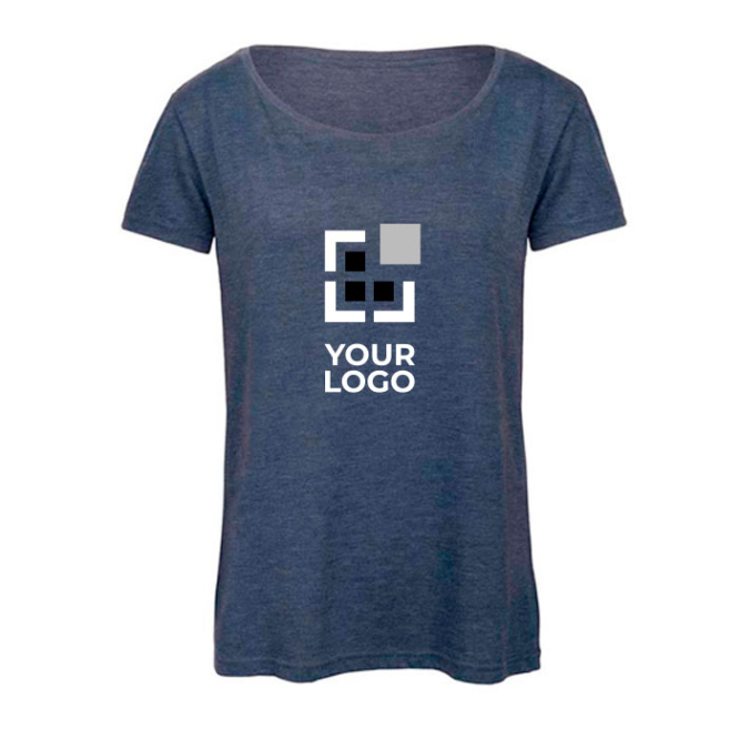 T-shirt van polyester en katoen voor dames 130 g/m² B&C met jouw bedrukking