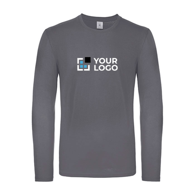 Katoenen T-shirt met lange mouwen voor heren 145 g/m² B&C met jouw bedrukking