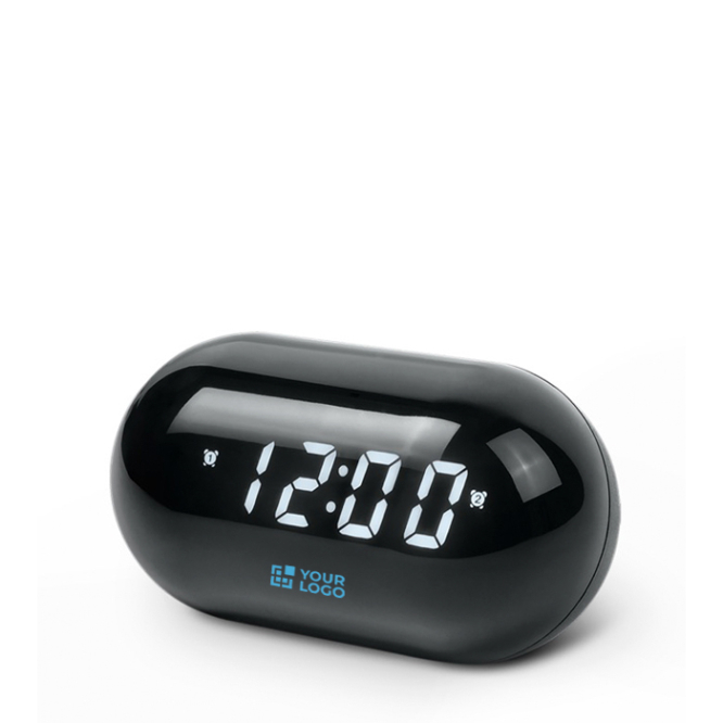 Ronde compacte wekkerradio met digitaal scherm