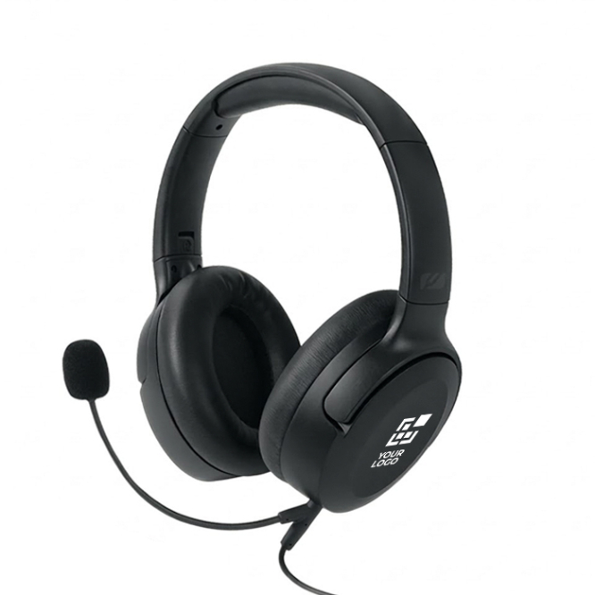 Koptelefoon met oorkussens en microfoon met mute-functie