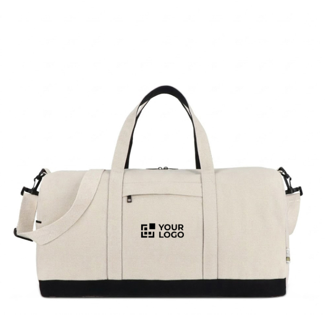 Reistas van katoen en polyester met voorvak en zijvak