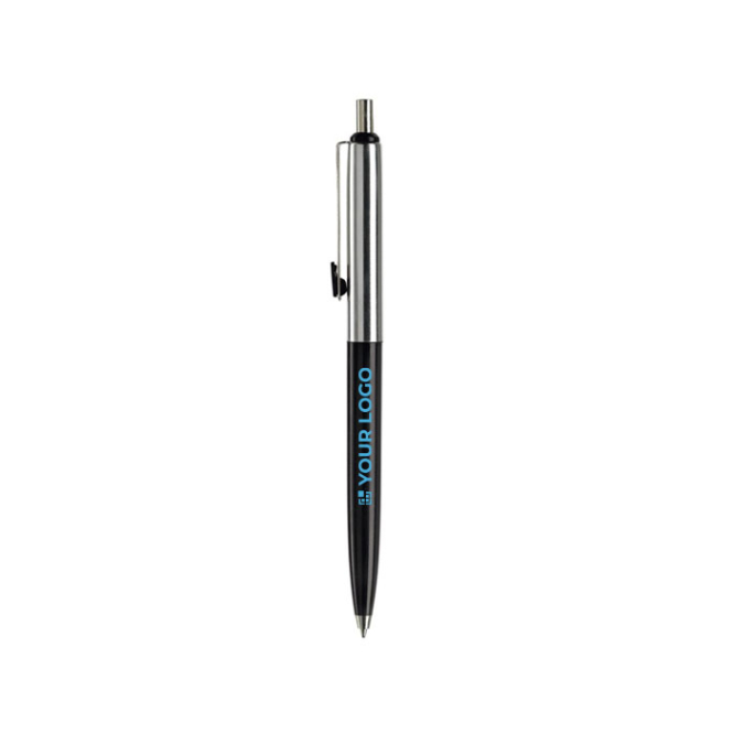 Metalen pen met kleurdetail op de clip met jouw bedrukking