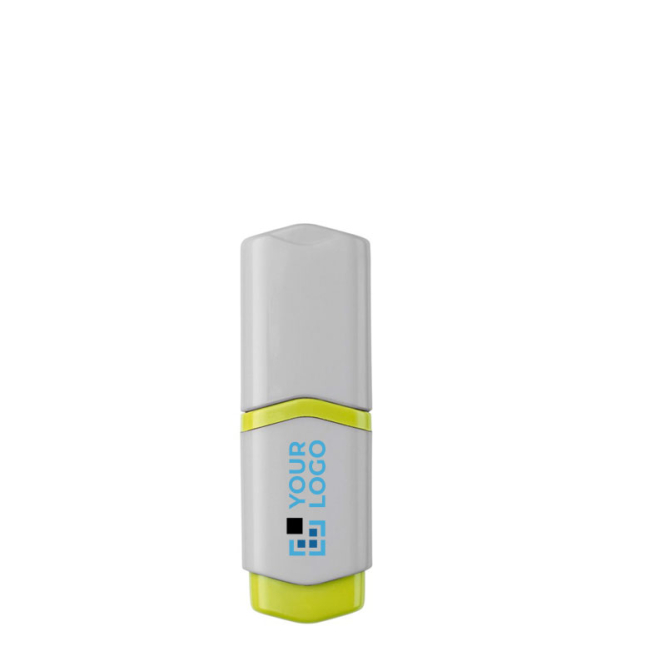 Mini witte markeerstift met gekleurde details en diverse inktkleuren met jouw bedrukking