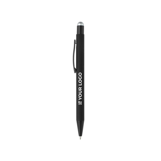 Metalen pen met gekleurde stylus en gegraveerd logo met jouw bedrukking