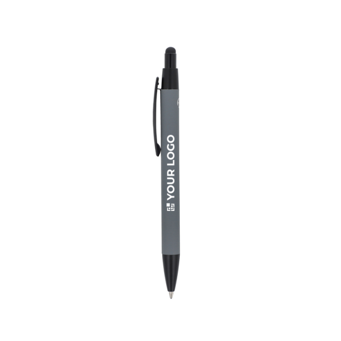 Gerecyclede aluminium pen met soft-touch, blauwe inkt