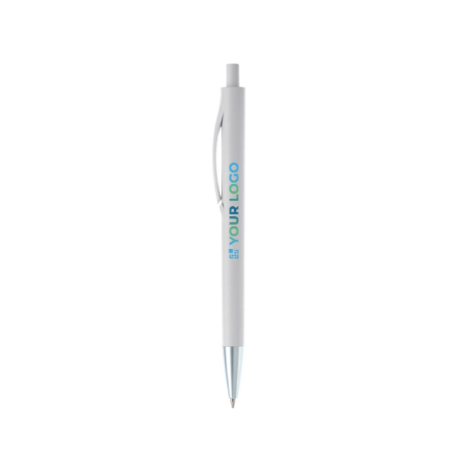 gekleurde plastic pen met metalen punt met jouw bedrukking