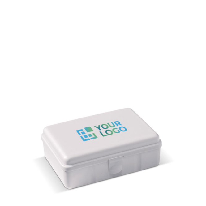 Rechthoekige lunchbox met clipsluiting gemaakt in de EU 950ml met jouw bedrukking