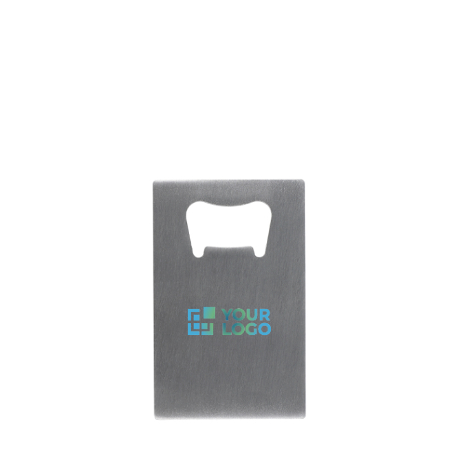 Flesopener van roestvrij staal in creditcardformaat