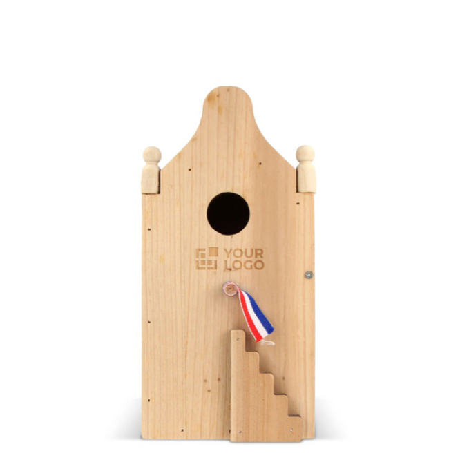 Houten vogelhuis gemaakt van FSC hout met jouw bedrukking