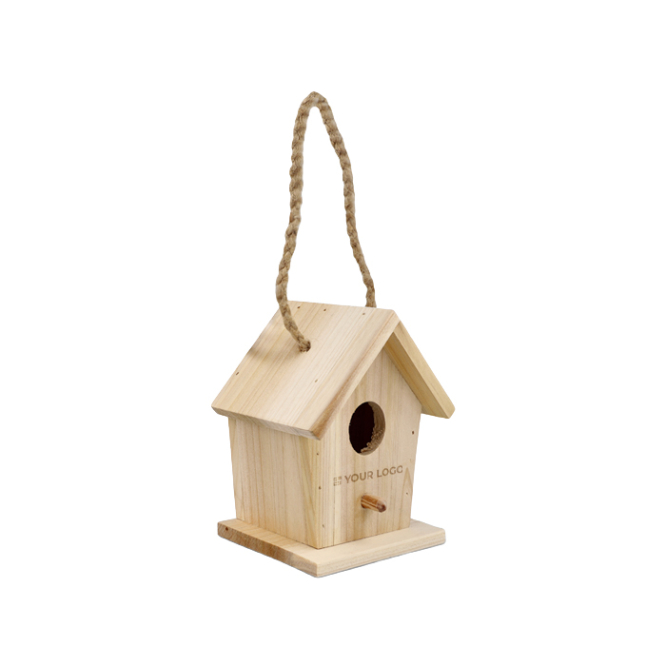 Houten vogelhuisje met 30 mm ingang voor in de tuin