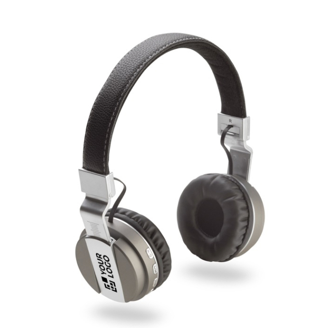Lichte koptelefoon met ingebouwde microfoon en handsfree functie met jouw bedrukking