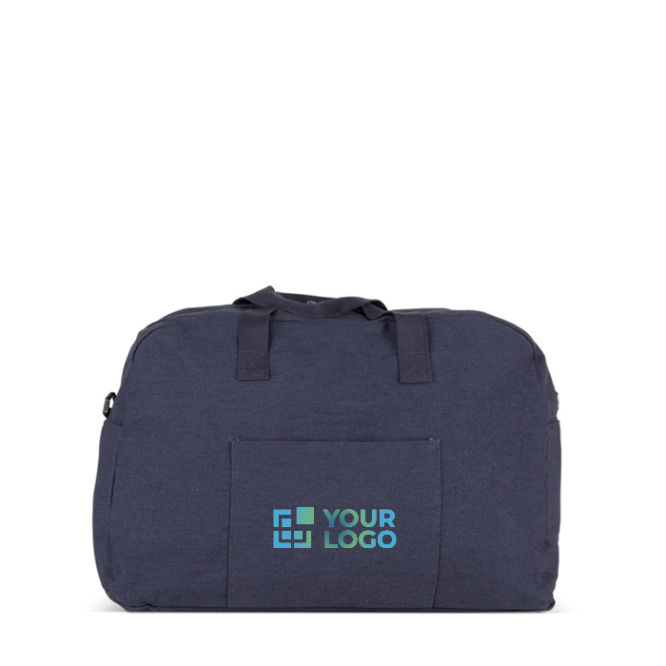 Reistas van gerecyclede canvas met gewassen effect en verstelbare riem met jouw bedrukking