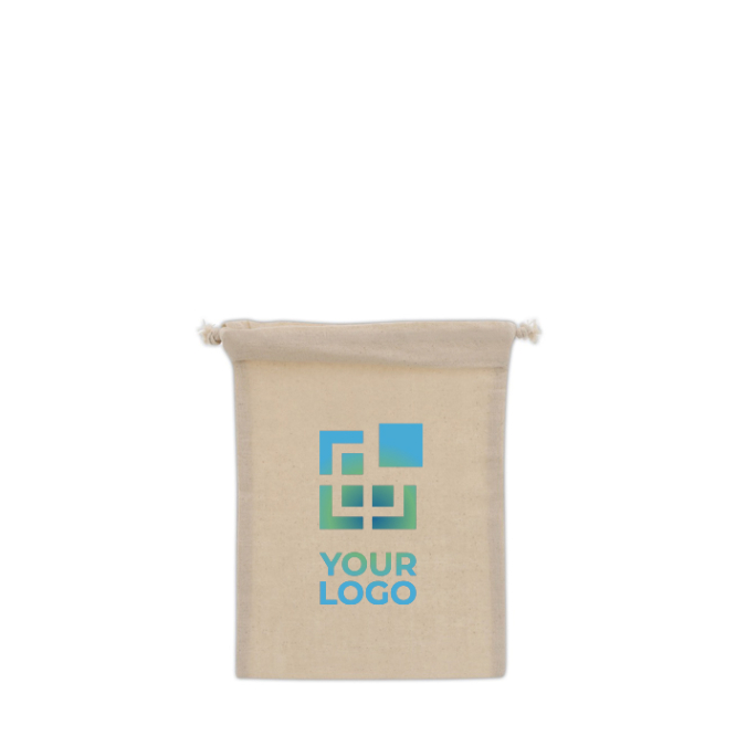 Cadeautas van katoen met OEKO-TEX certificering 15x20 cm met jouw bedrukking