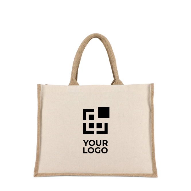 Katoenen tas met jute zijkanten en bodem 320 g/m²