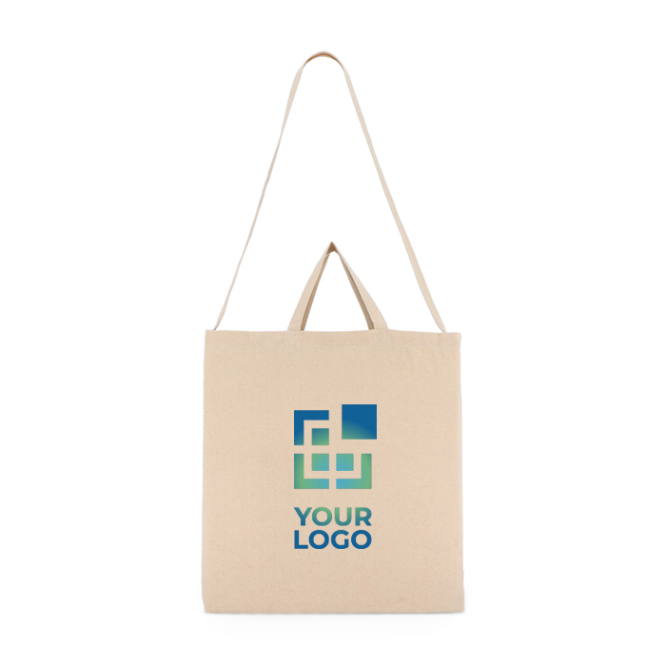 Katoenen tas OEKO-TEX in naturel kleur met dubbele hengsels 220 g/m²