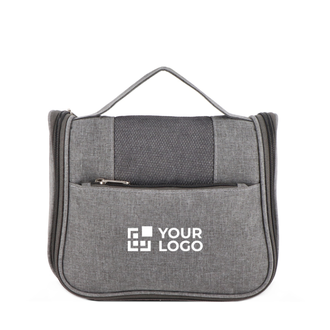 Toilettas van gerecycled plastic met binnenhaak en handvat