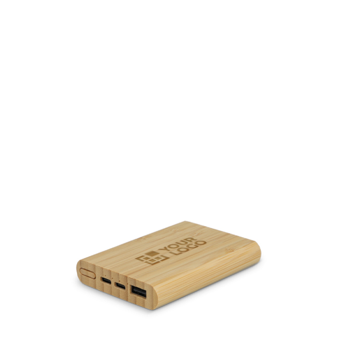 Duurzame bamboe powerbank met FSC-certificaat 5.000 mAh