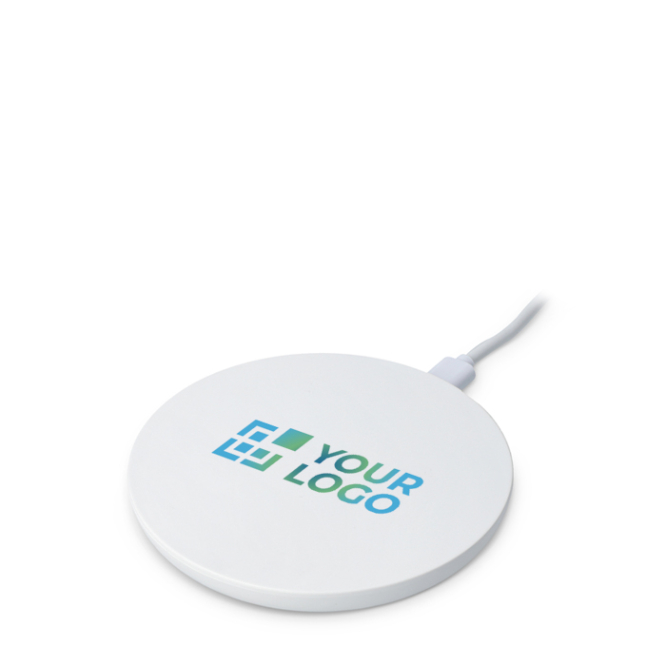 Witte ronde oplader met LED-indicator in de basis 15 W