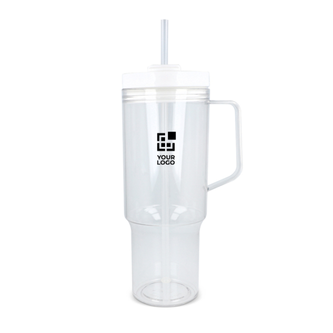 Thermobeker 1L met zijhandvat en rietje, lekvrije deksel