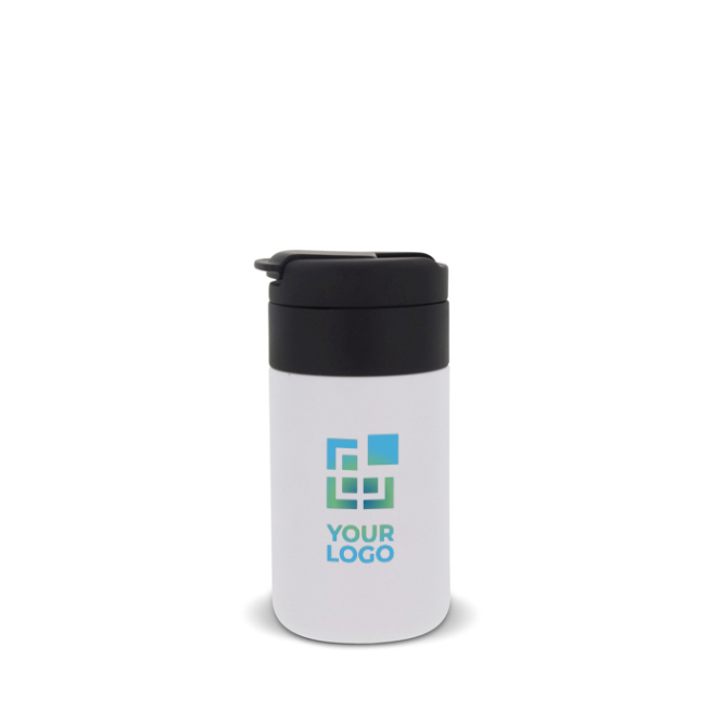 Dubbelwandige thermosfles met opklapbare dop 250ml met jouw bedrukking
