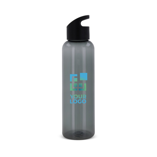 RPET fles in transparante kleuren met geometrisch handvat 600ml met jouw bedrukking