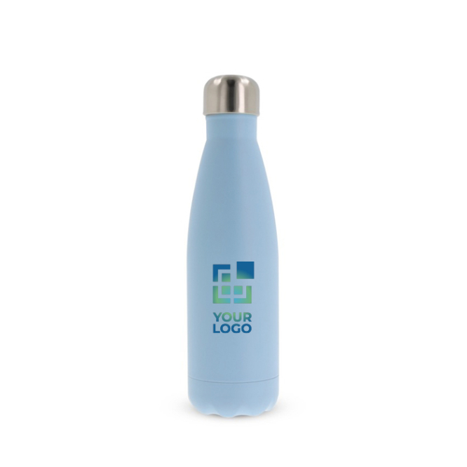 Lekvrije RVS fles in pastelkleuren 500ml met jouw bedrukking