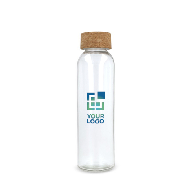 Klassieke fles van gerecycled glas met kurken dop 500 ml