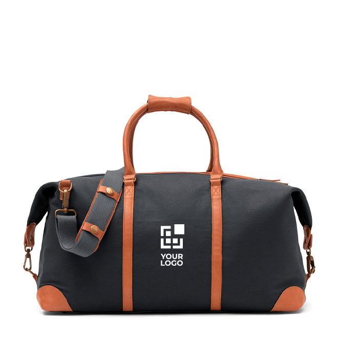 Gepersonaliseerde reistas van gerecycled polyester donkergrijs