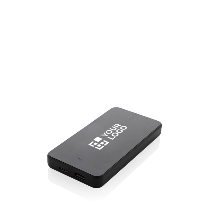 Powerbank van gerecycled plastic met indicator 10.000 mAh