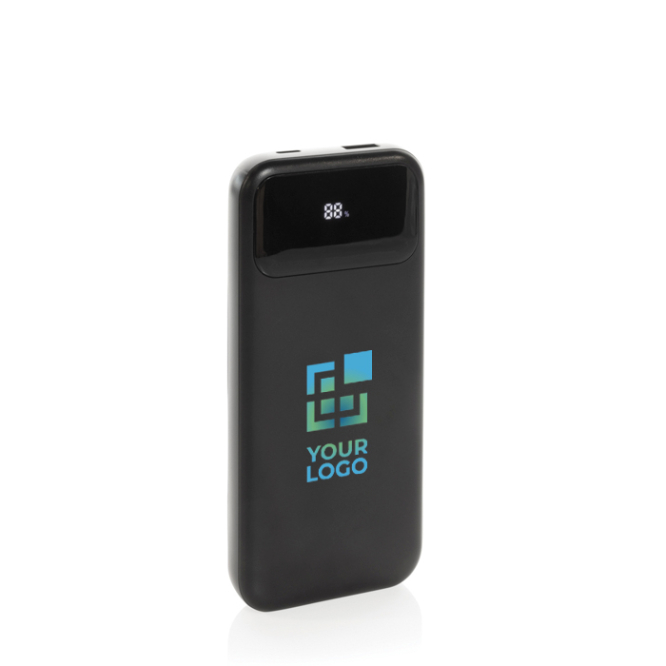 Powerbank met geïntegreerde kabels en digitaal scherm 10.000 mAh