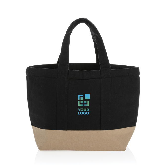 Kleine canvas koeltas met logo in twee kleuren