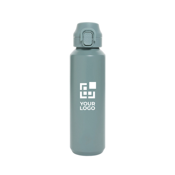 Sportfles van gerecycled staal met vergrendelbare lekvrije dop 600 ml