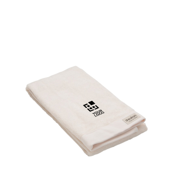 Zijdezachte gepersonaliseerde handdoek wit