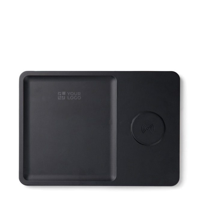 Draadloze eco‑oplader voor bureau met geïntegreerde organizer‑lade